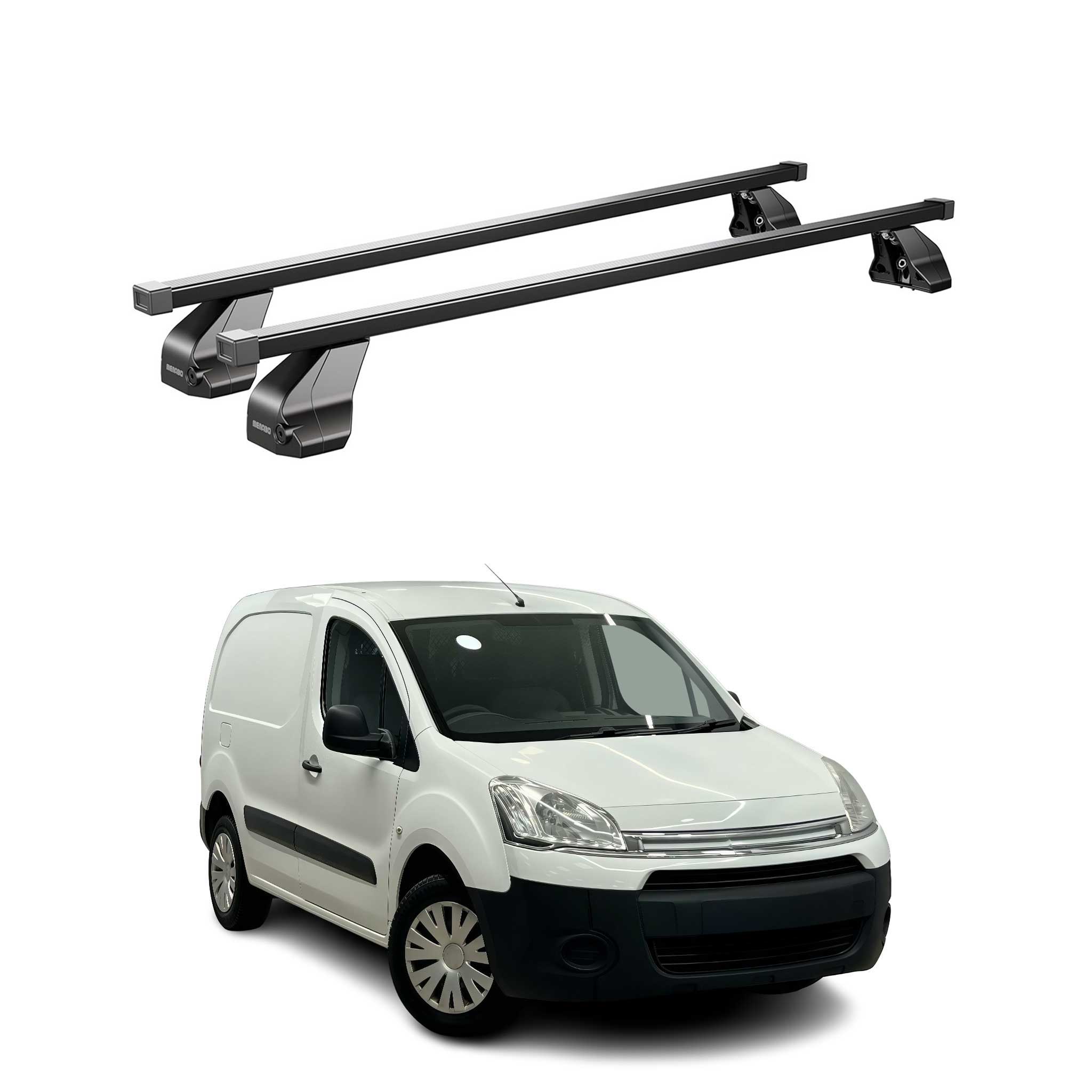 Barres Transversales Menabo pour Citroen Berlingo II B9 2008-2018 Noir