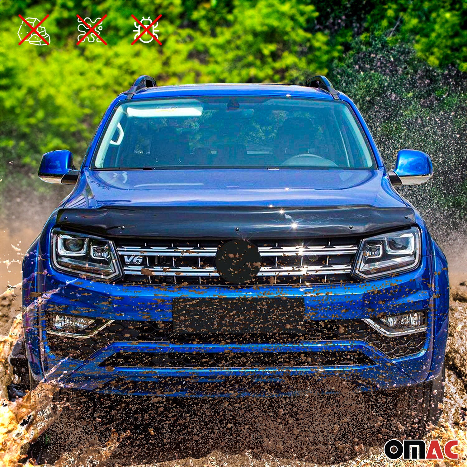 Deflecteurs d'air capot de voiture pour Renault Trafic 2014-2019 Pre-FL Noir