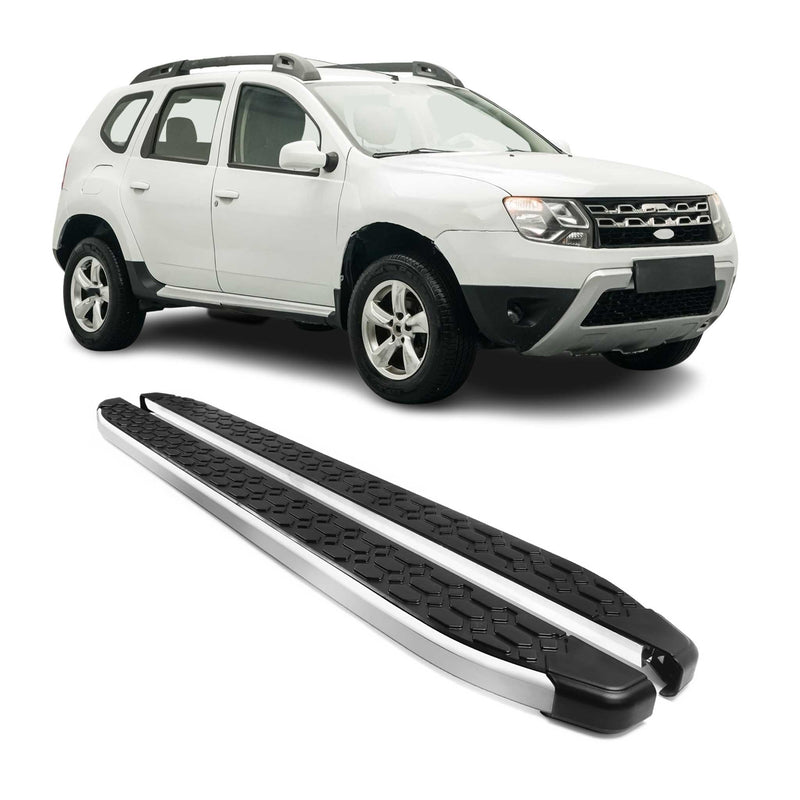 Marchepieds Latéraux pour Dacia Duster 2010-2018 Gris Noir Aluminium 2Pcs