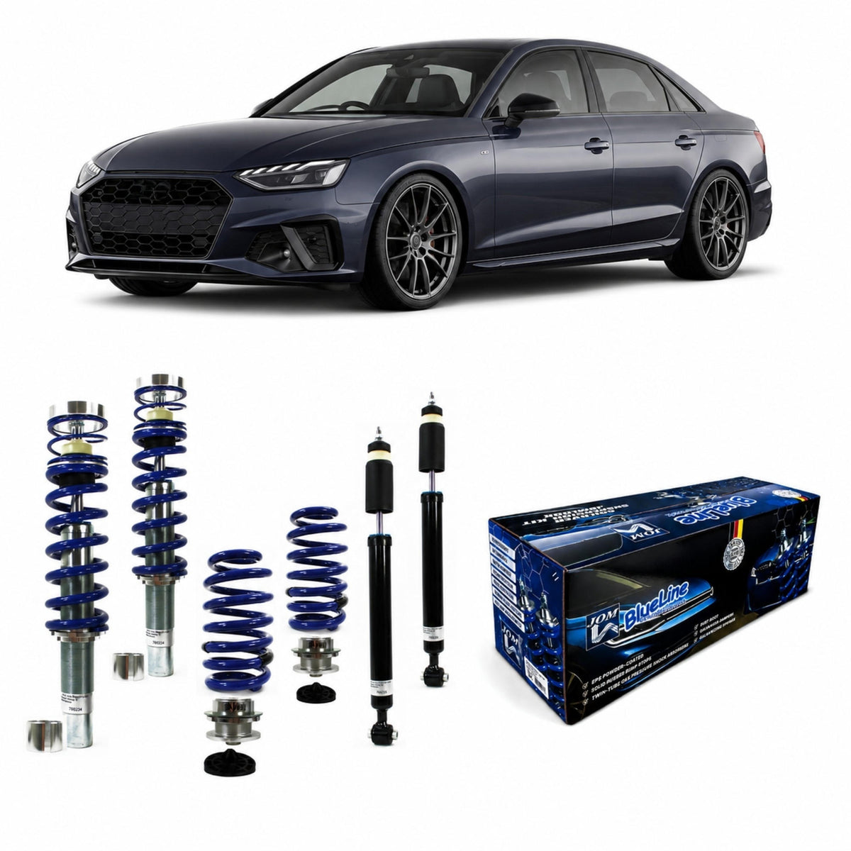 JOM BlueLine Combinés Filetés pour Audi S4 B9 Berline VA Federbein Ø 48 6/53mm 2015-