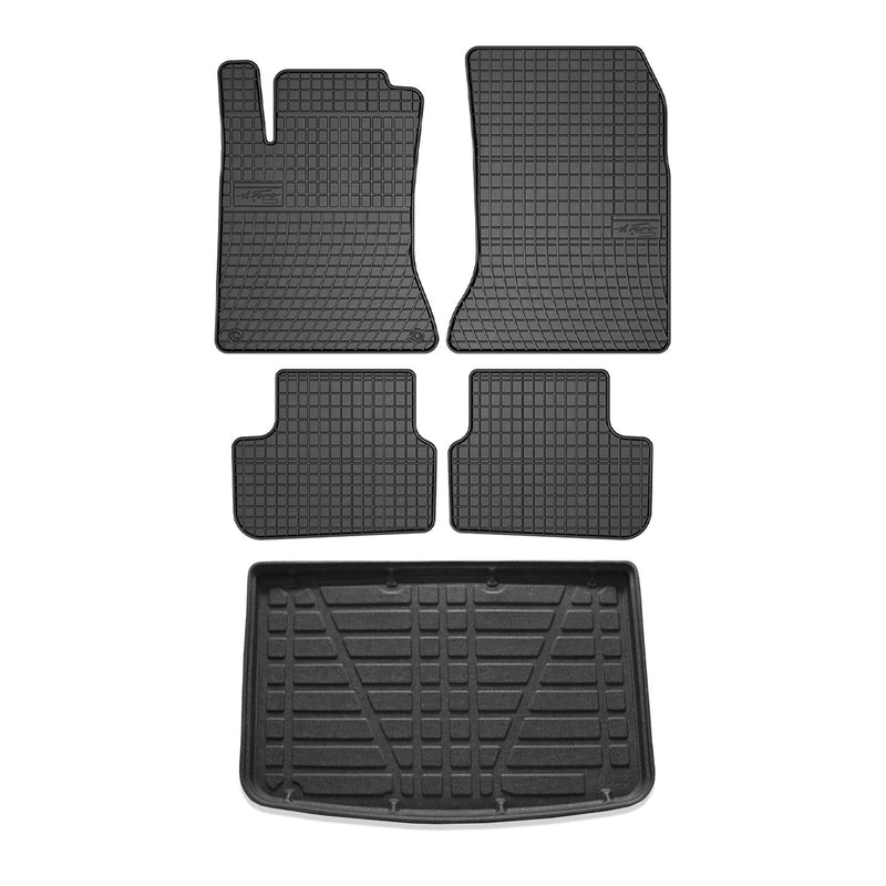 Kit Tapis de sol et coffre pour Mercedes Classe-A W176 2012-2018 TPE Noir