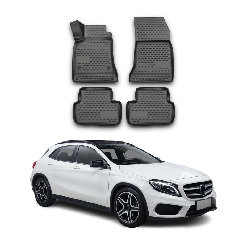 OMAC Tapis de sol pour Mercedes GLA X156 2014-2019 sur mesure en caoutchouc Noir