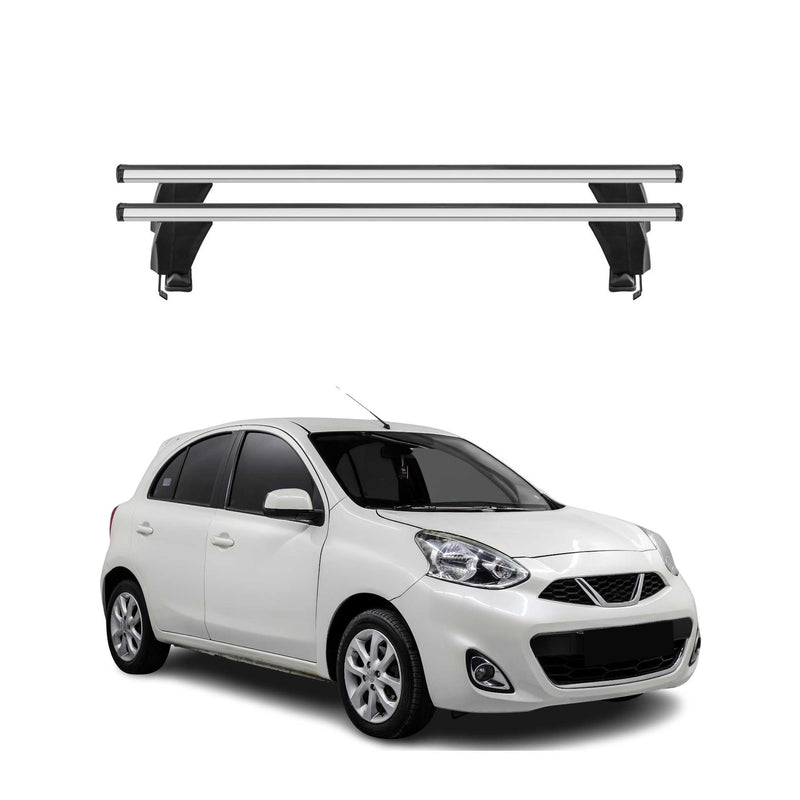 Menabo Barres de toit Transversales pour Nissan Micra 2017-2025 Gris ABE 2x