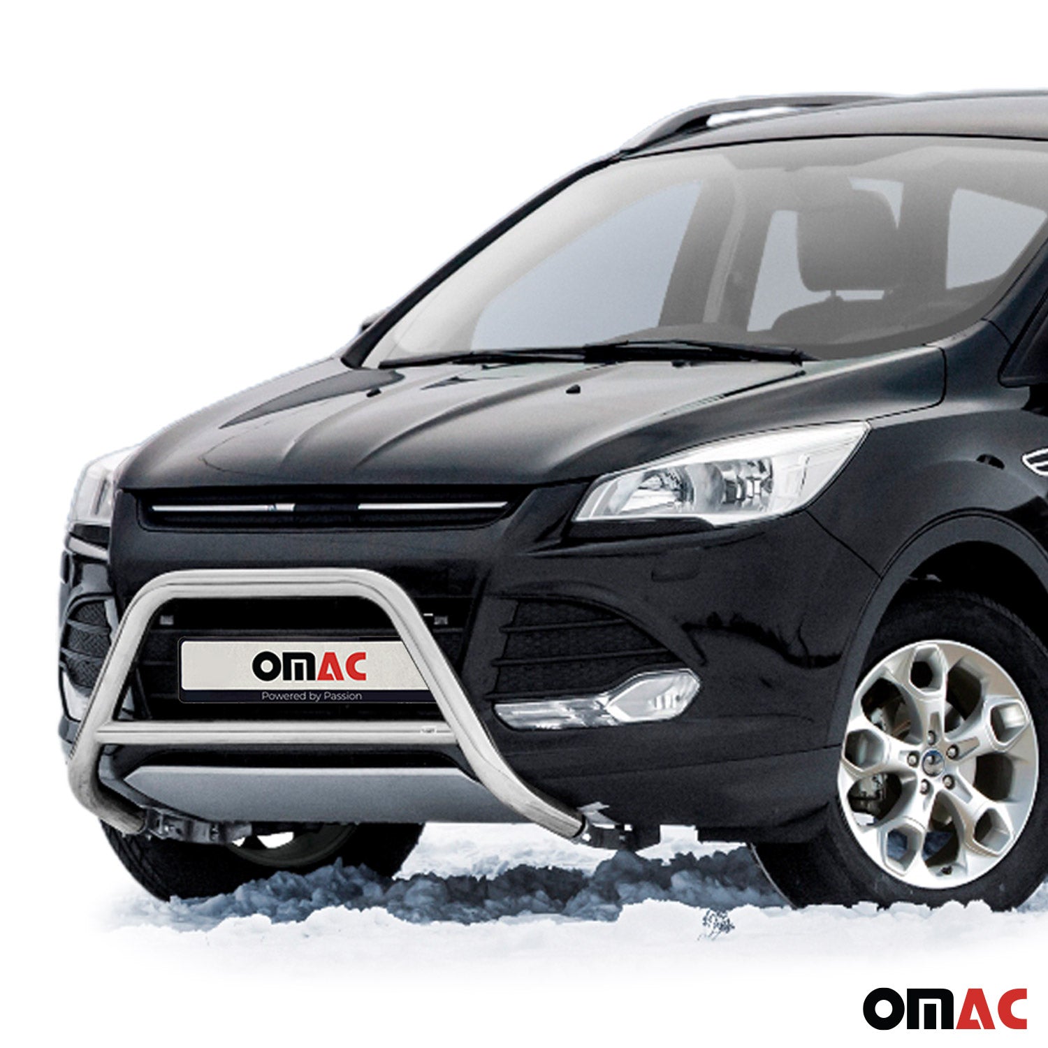 Pare-Buffle Avant Pour Ford Kuga II 2012-2017 Pre-FL en Acier Inoxy Argent