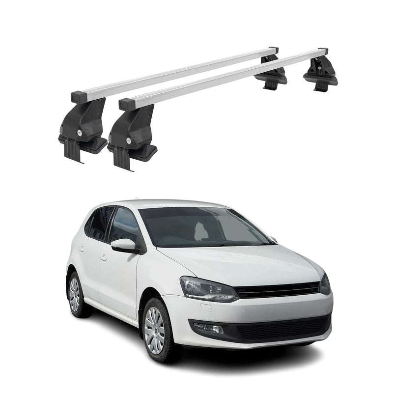 Barres de toit transversales pour VW Polo V 2009-2017 Acier Gris
