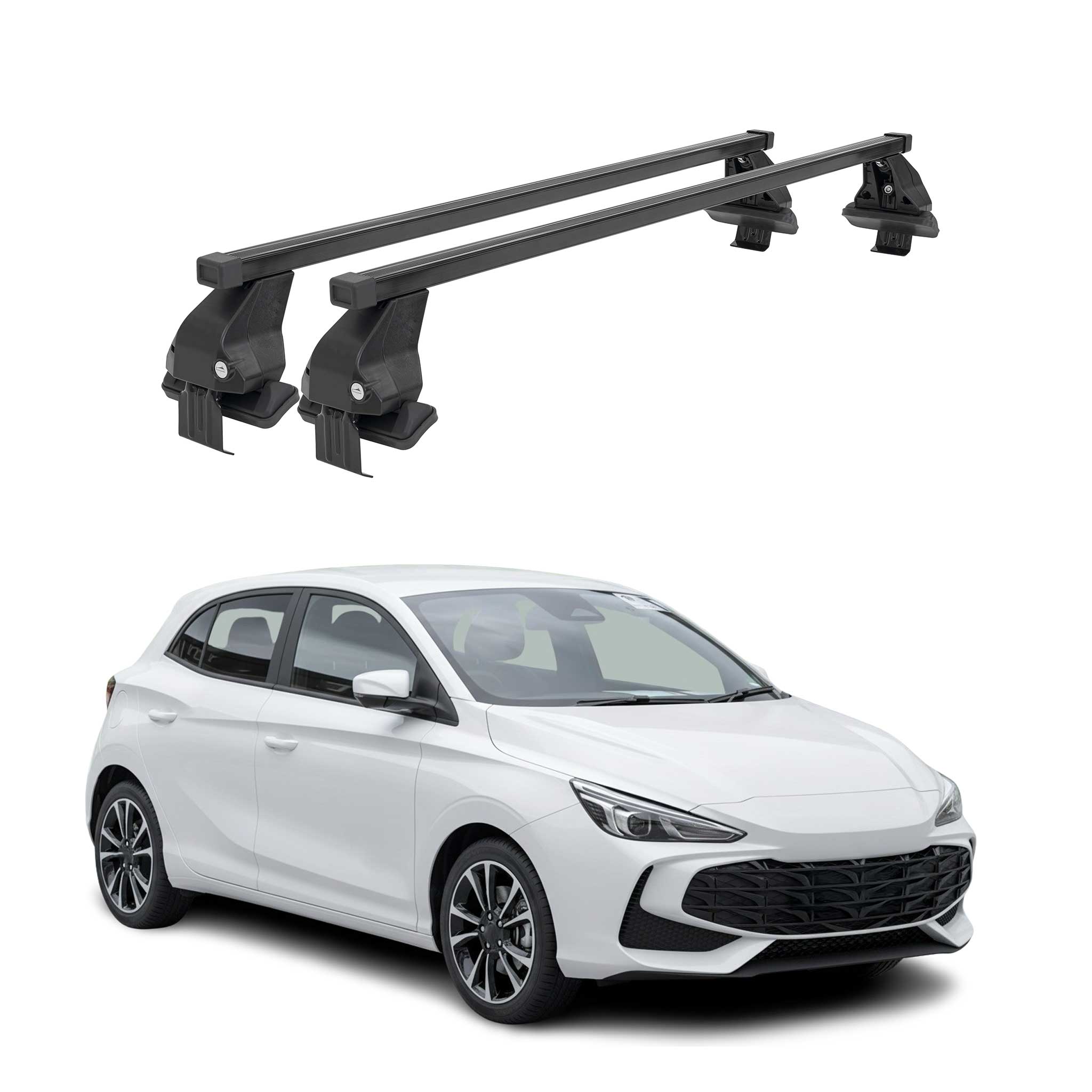 Menabo Barres de toit transversales pour MG MG3 2024-2026 Acier Noir 2x