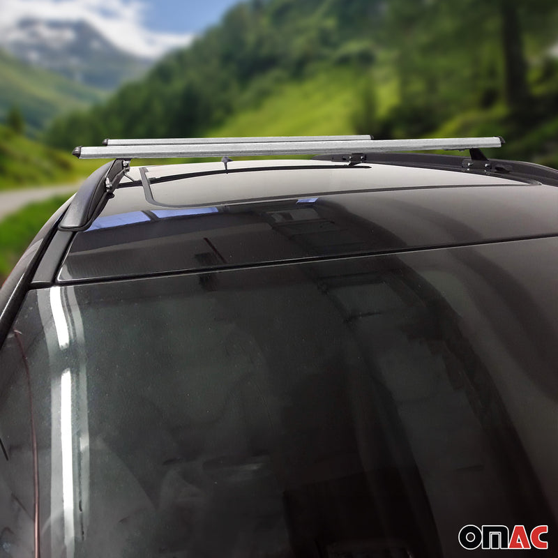 Barres de toit transversales pour Jeep Compass 2018-2025 Aluminium Gris