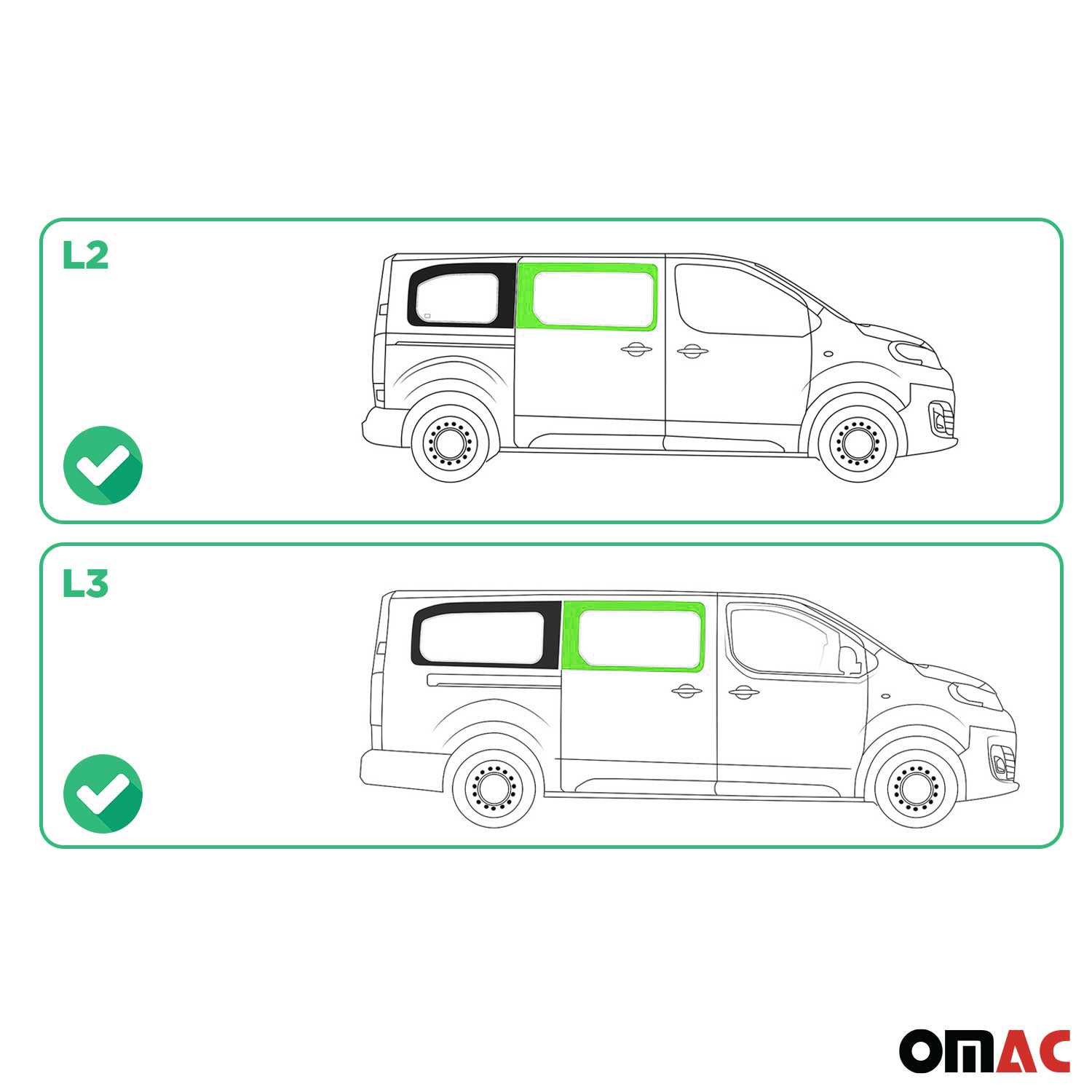 Fixe Vitre de Porte pour Peugeot Expert Traveller 2017-2024 L2 L3 Avant Droit