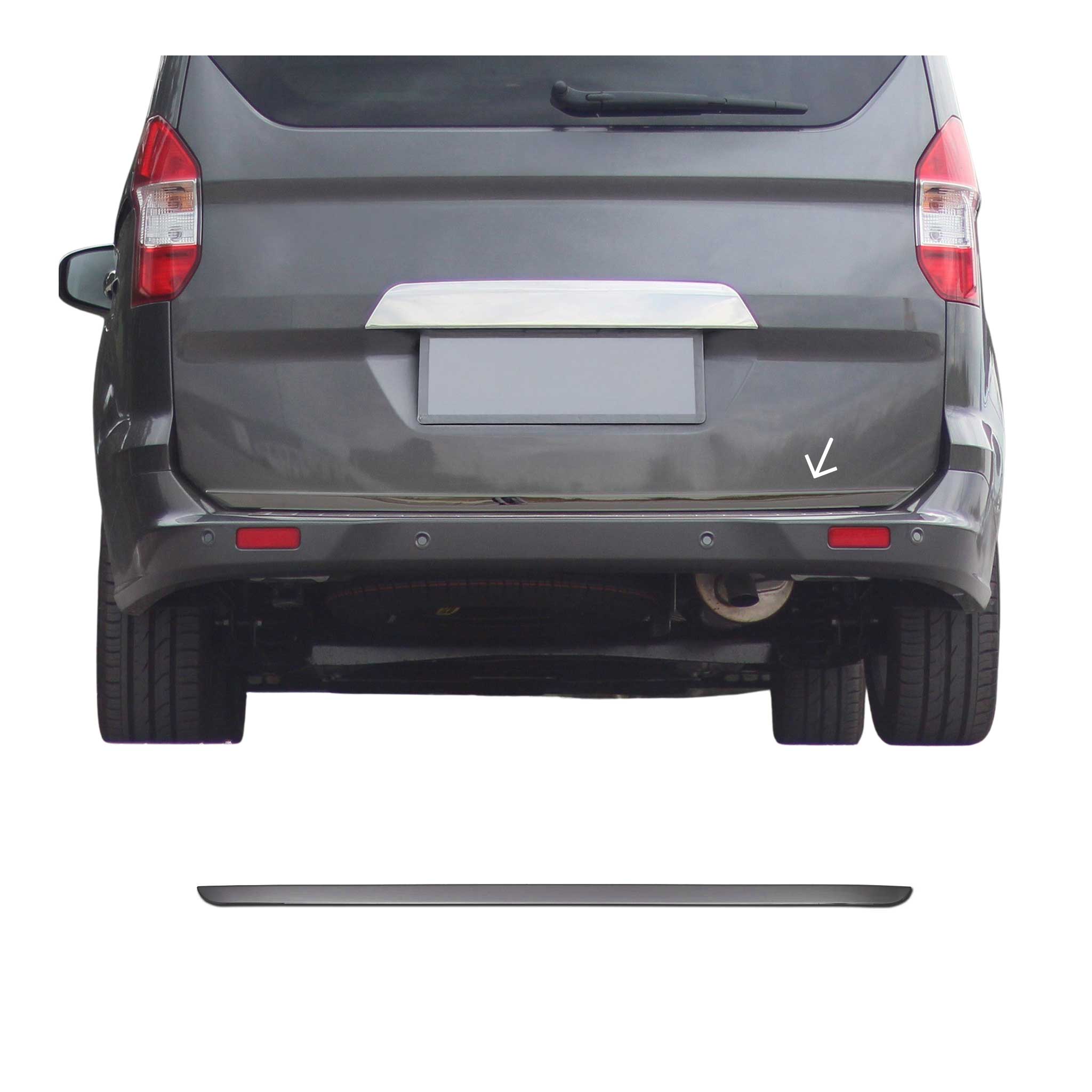 Garniture de Hayon Coffre pour Ford Tourneo Courier 2014-2017 acier inox foncé