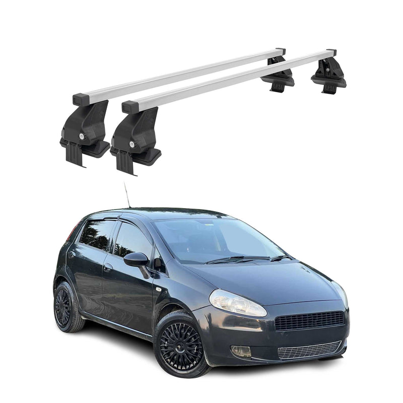 Barres de toit transversales pour Fiat Grande Punto 2005-2012 Argent