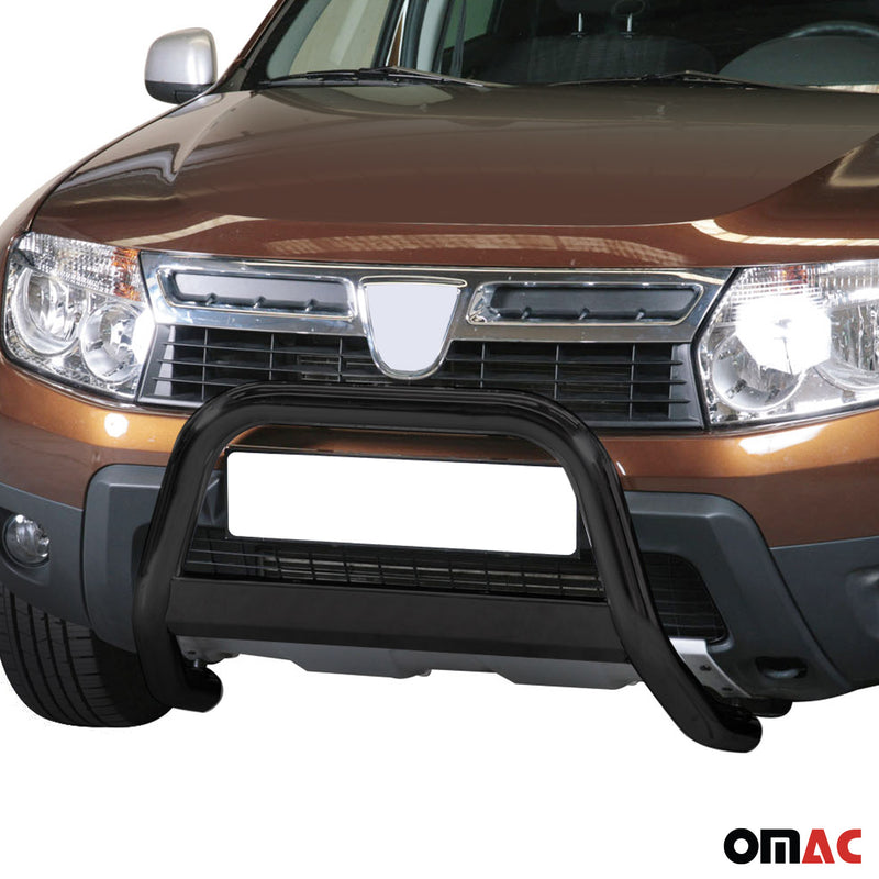 Pare-buffle Avant pour Dacia Duster 2010-2017 63 mm en Acier Noir