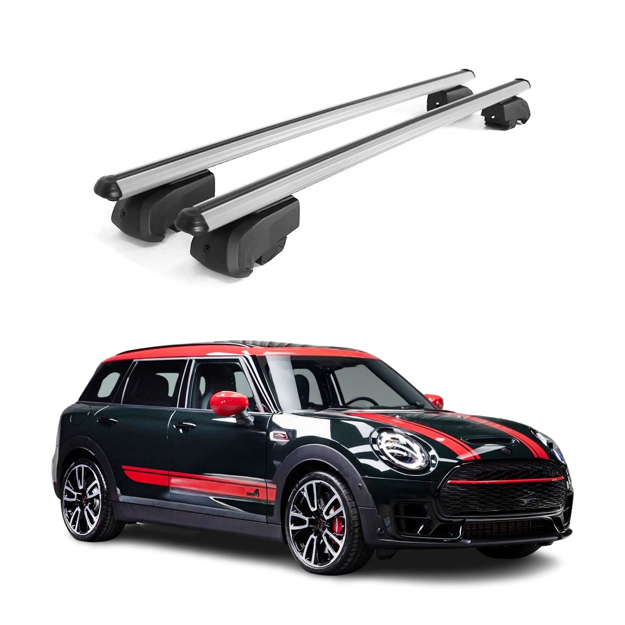 Barres de toit Transversales pour Mini Clubman F54 Break 2015-2023 2Pcs Alu ABE