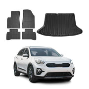 Kit Tapis de sol et coffre pour Kia Niro I 2017-2022 TPE Noir 5Pcs