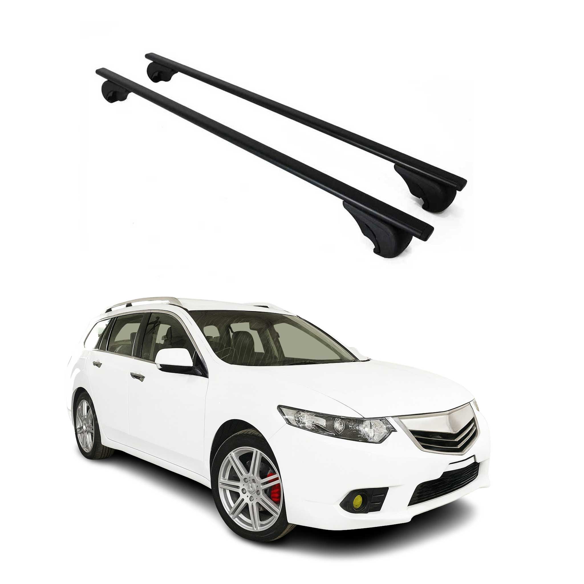 Barres de toit transversales pour Acura TSX Sportwagon 2010-2014 2Pcs Noir