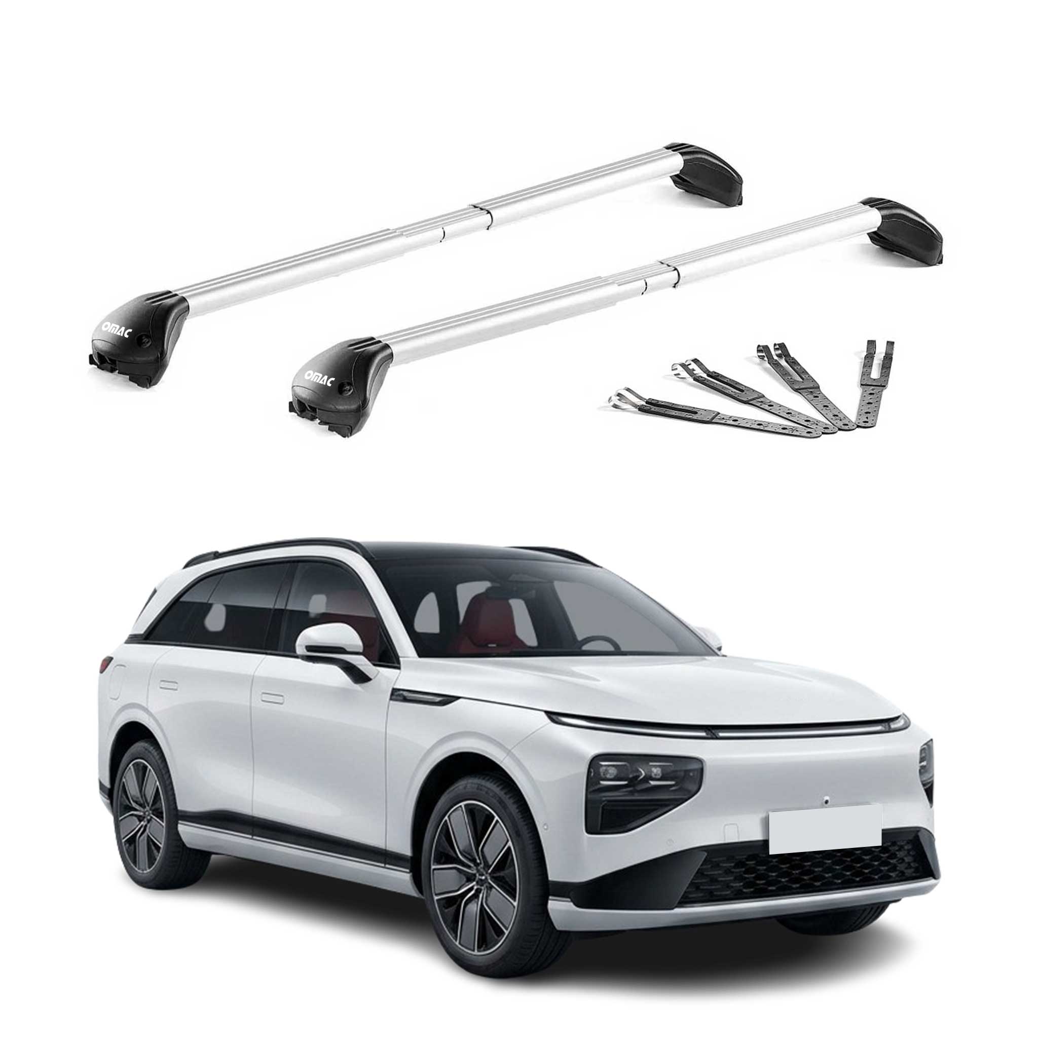 Barres de toit transversales pour Xpeng G9 2022-2026 Aluminium Gris ABE 2Pcs