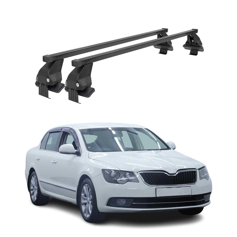 Barres Transversales Menabo pour Skoda Superb 2008-2013 Noir