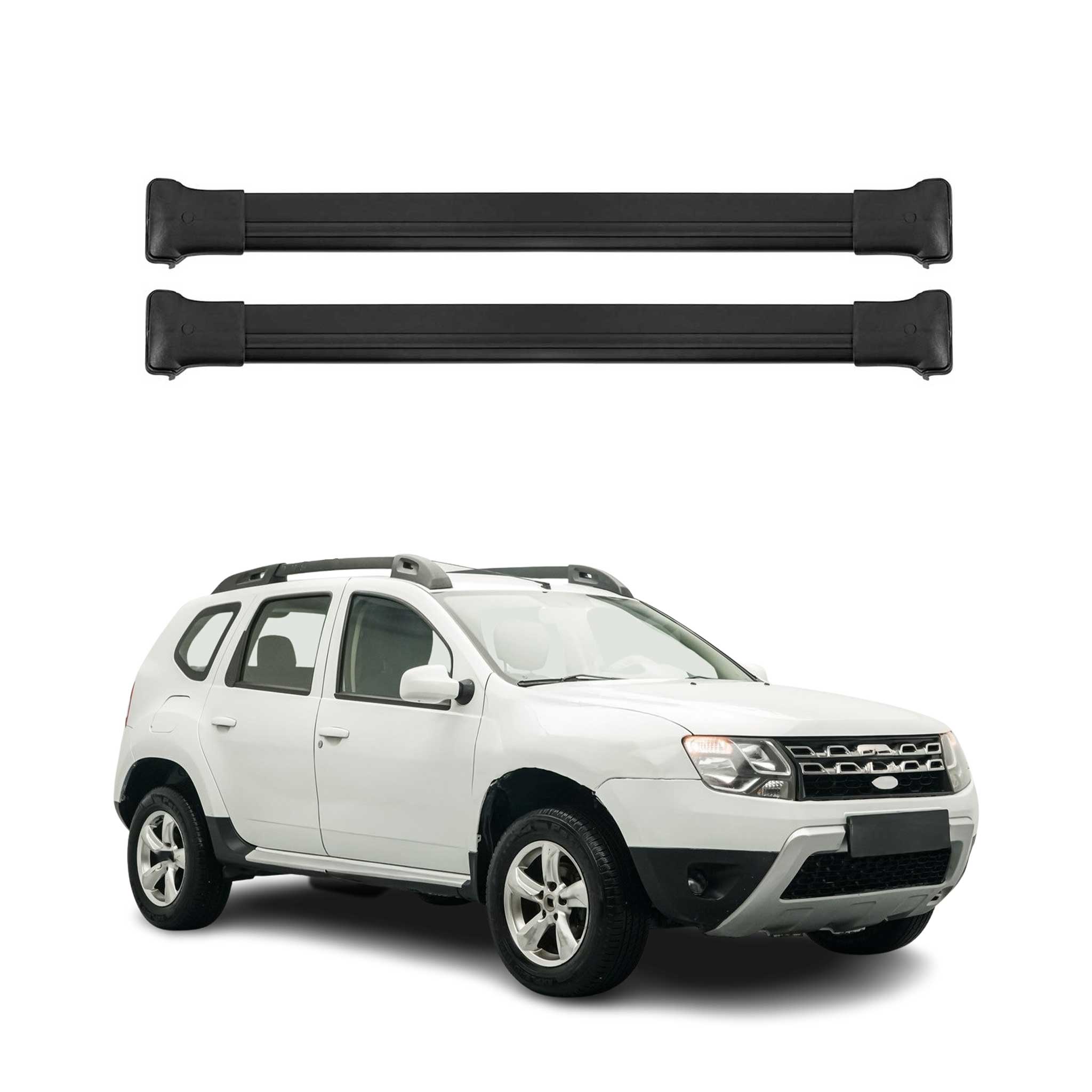 Barres de toit transversales pour Dacia Duster 2013-2018 Aluminium Noir