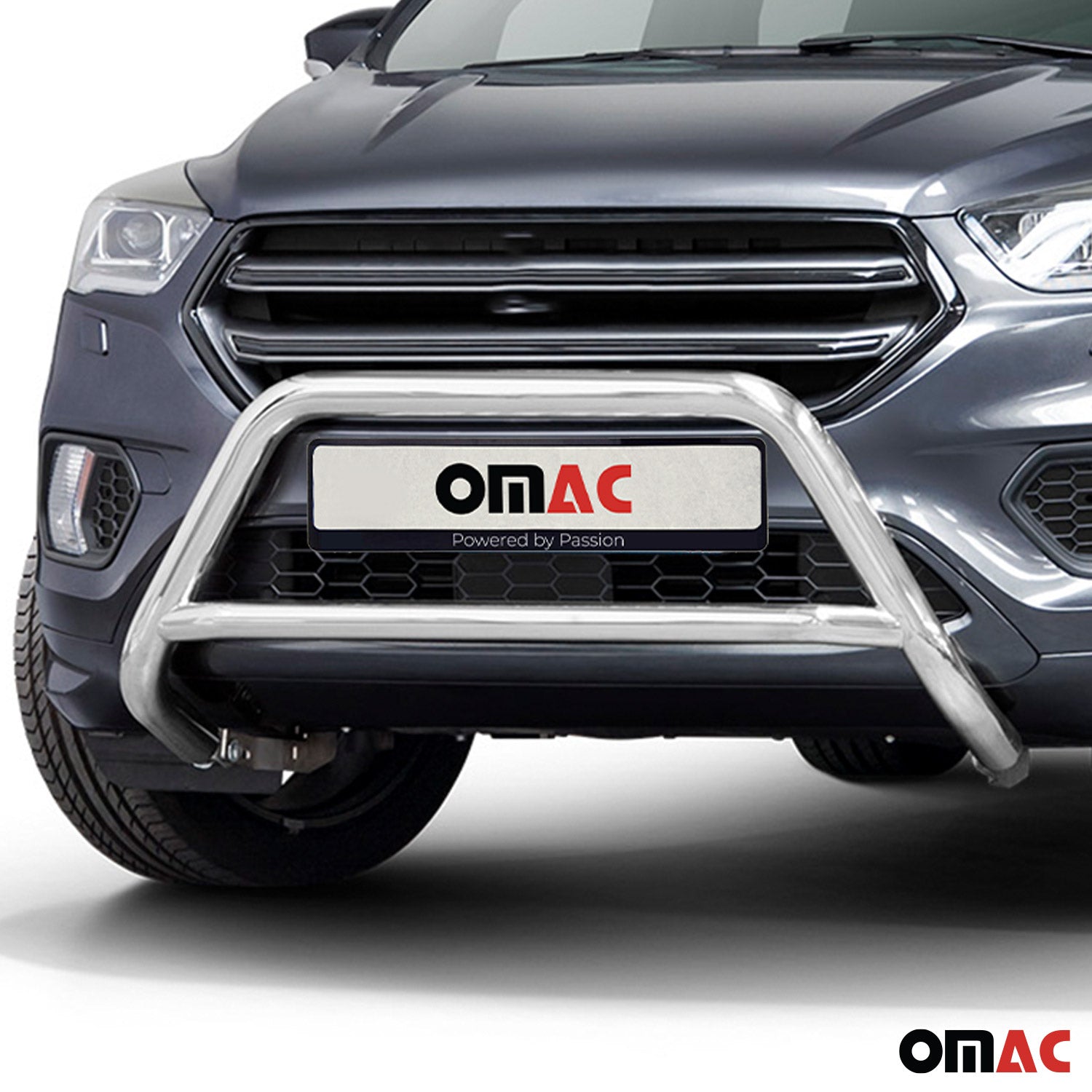 Pare-Buffle Avant Pour Ford Kuga II 2017-2019 Facelift Acier Inoxydable Argent