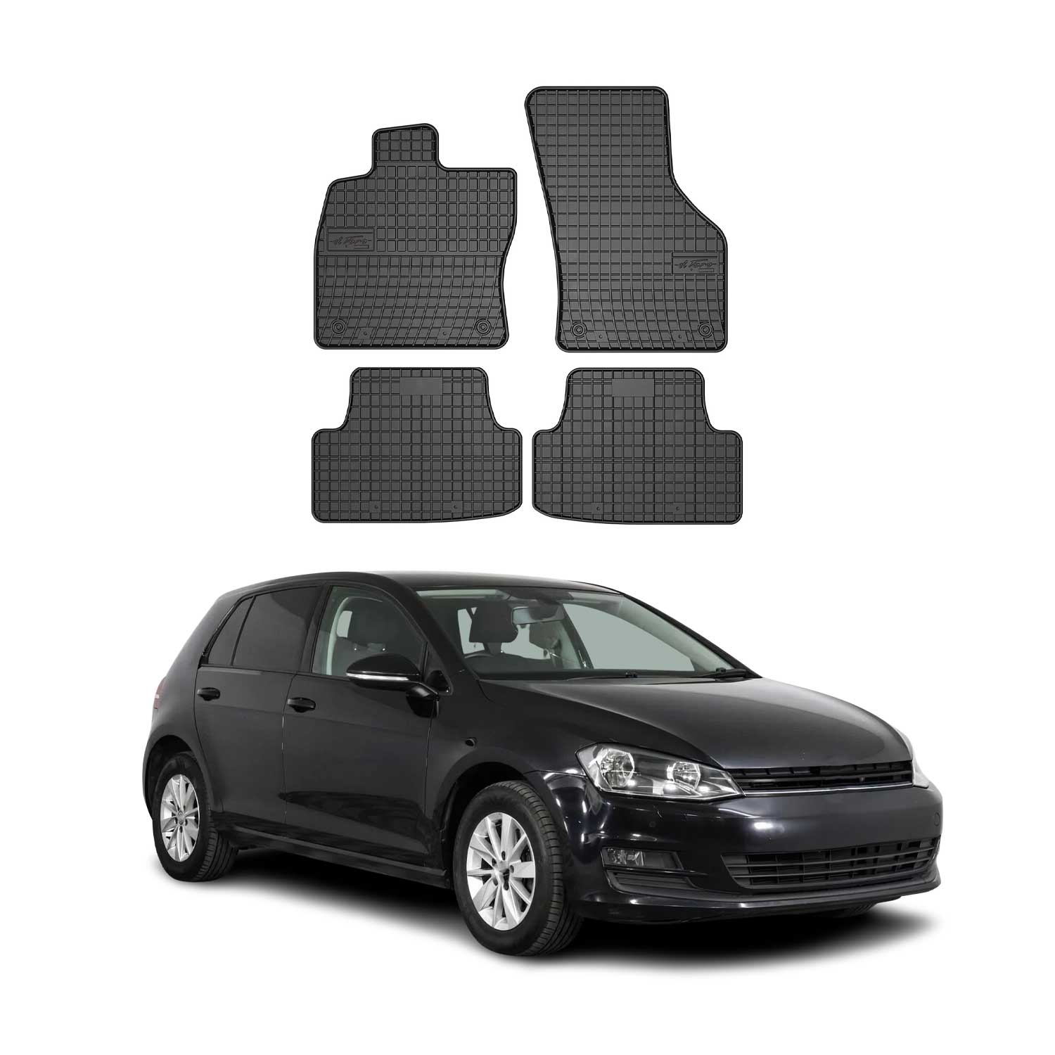 Tapis de Sol pour VW Golf 2012-2020 Caoutchouc Noir