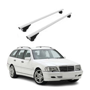 Barres de toit Transversales pour Mercedes Classe C S202 1993-2000 Acier Gris 2x