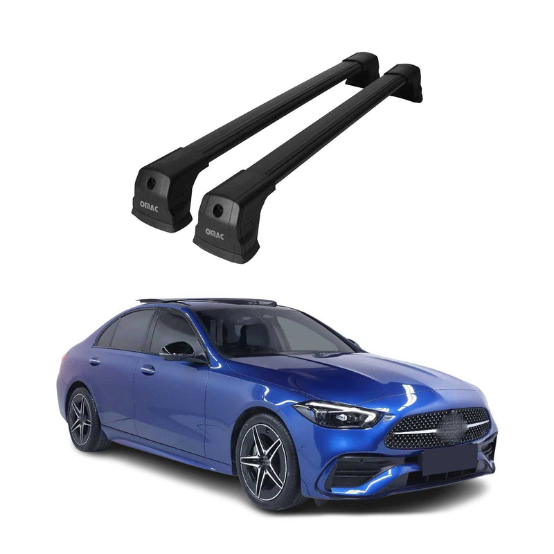 Barres de toit transversales pour Mercedes C Classe W206 2021-2025 Noir Alu