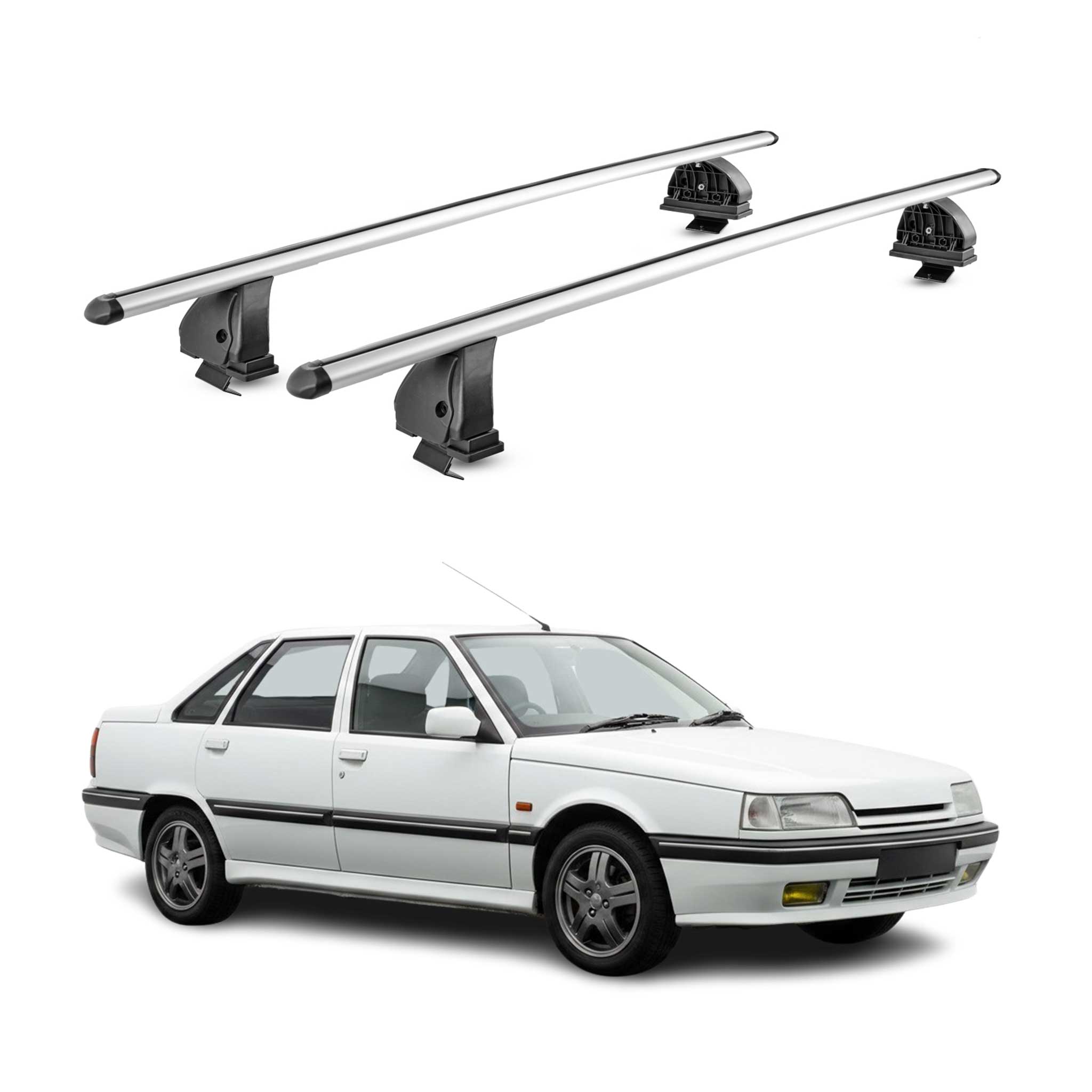 Barres de toit transversales Alu pour Renault R21 1989-1995 TÜV 75 kg Gris 2Pcs
