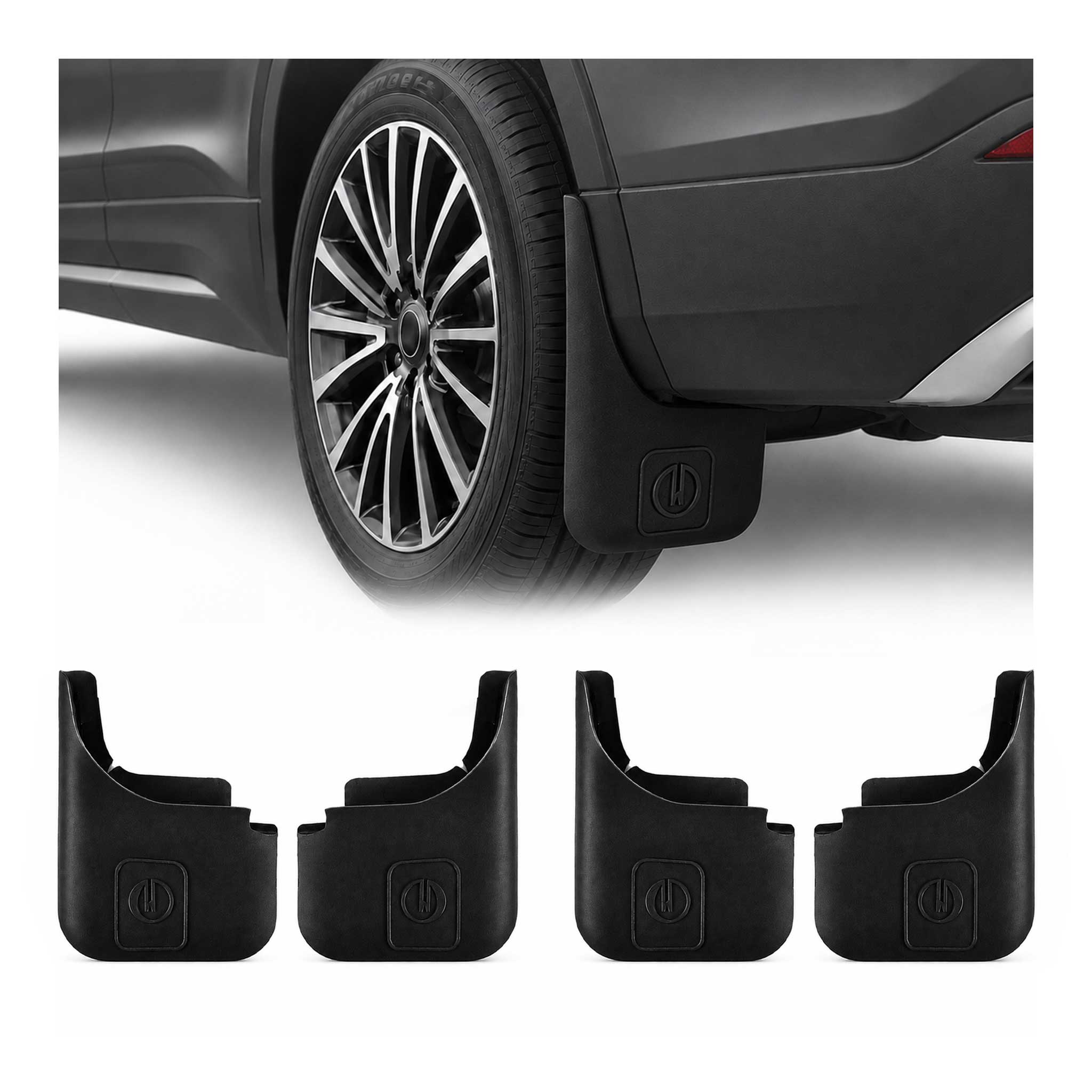 Bavettes Garde-Boue Universal pour Mitsubishi Eclipse Cross 2017-2026 4Pcs Noir