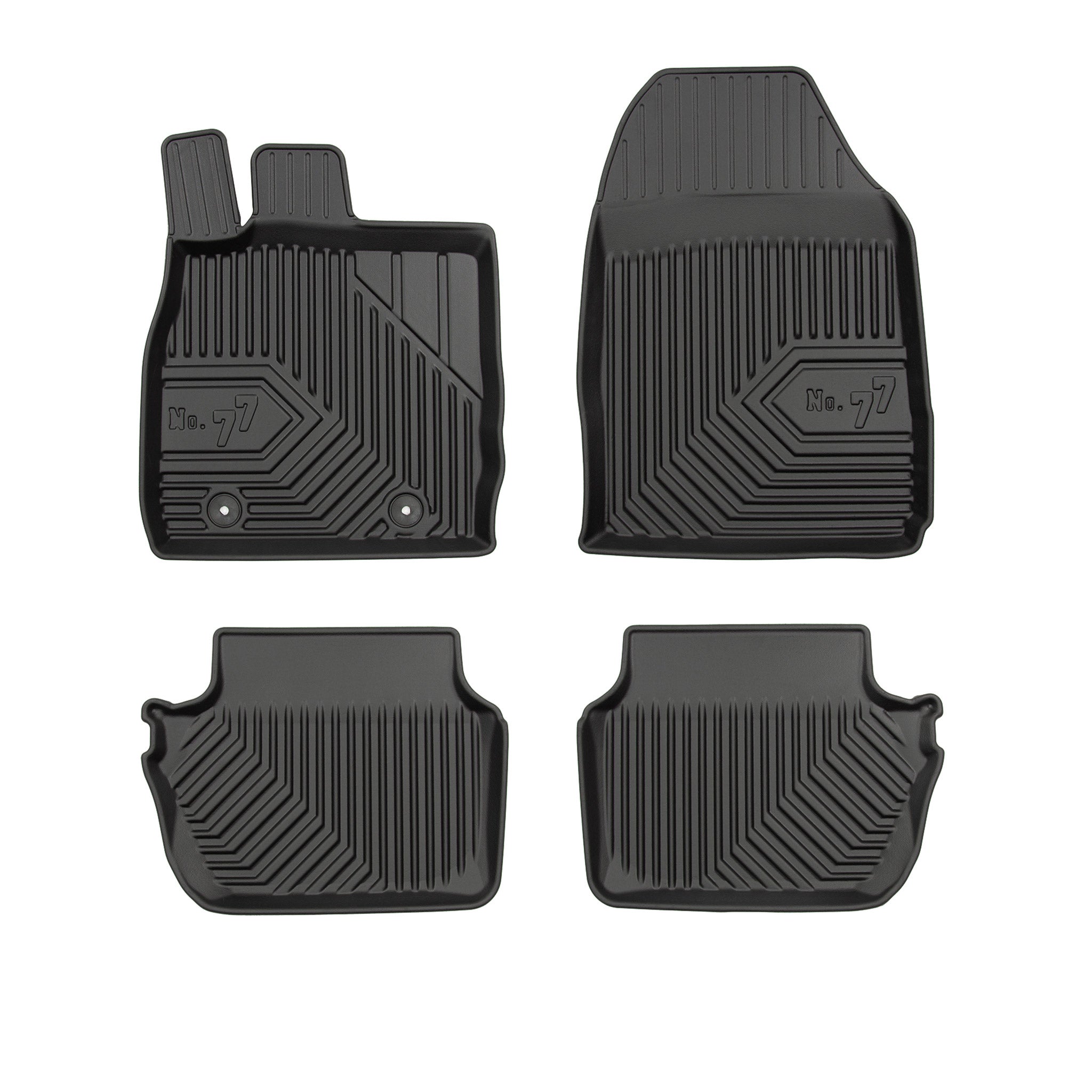 Tapis de Sol de Voiture pour Ford Fiesta mk6 2008-2017 TPE Imperméable Noir 4Pcs