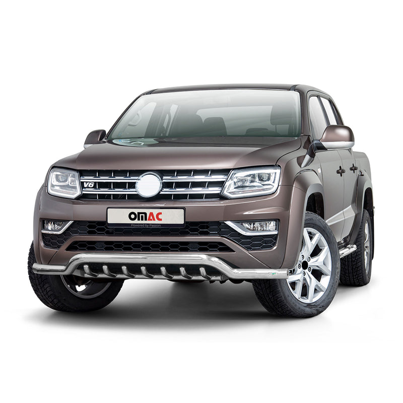 Pare-Buffle Avant Pour VW Amarok 2016-2020 en Acier Inoxydable Argent