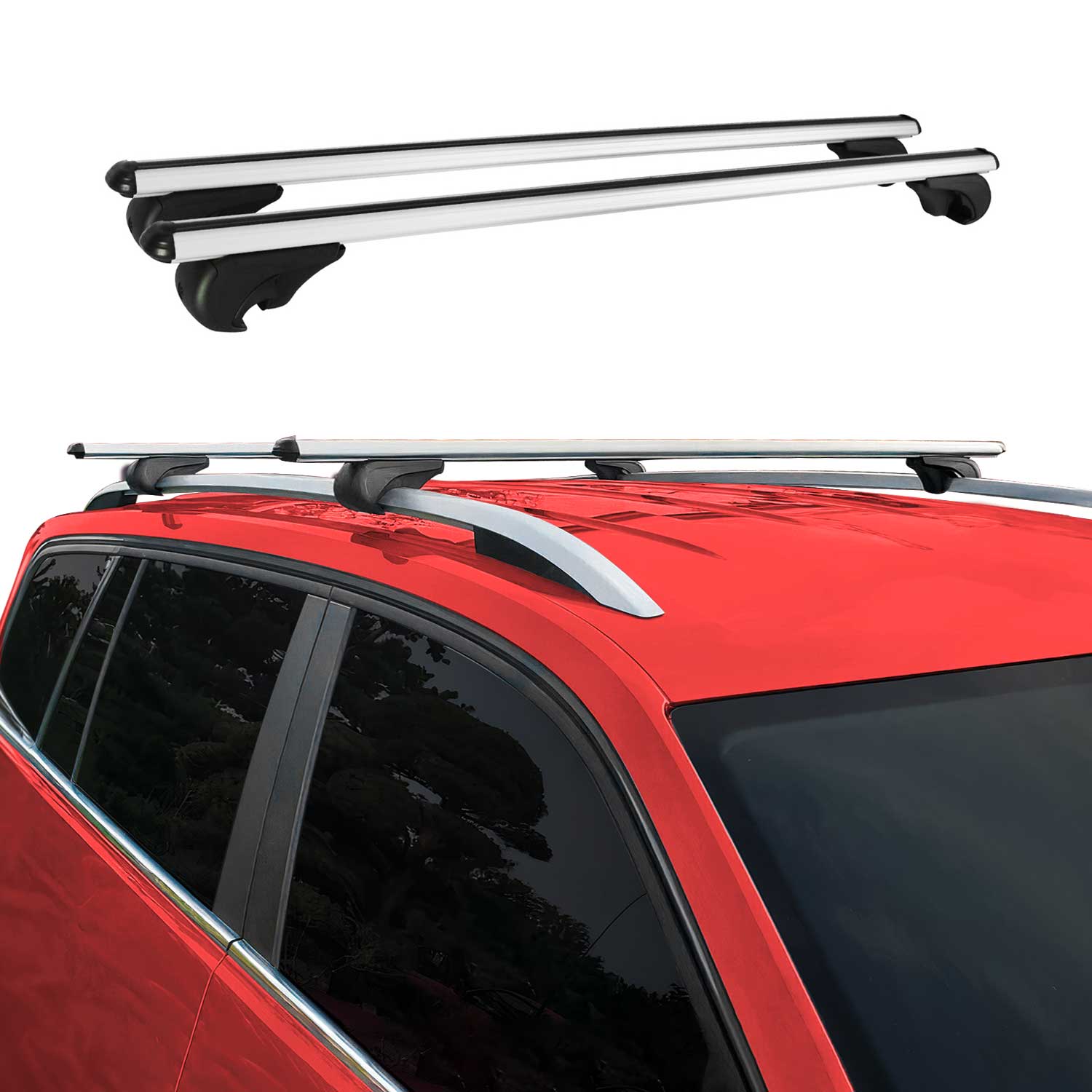 Barres de toit Transversales pour Citroen C3 Aircross I 2017-2024 TÜV Gris 2x