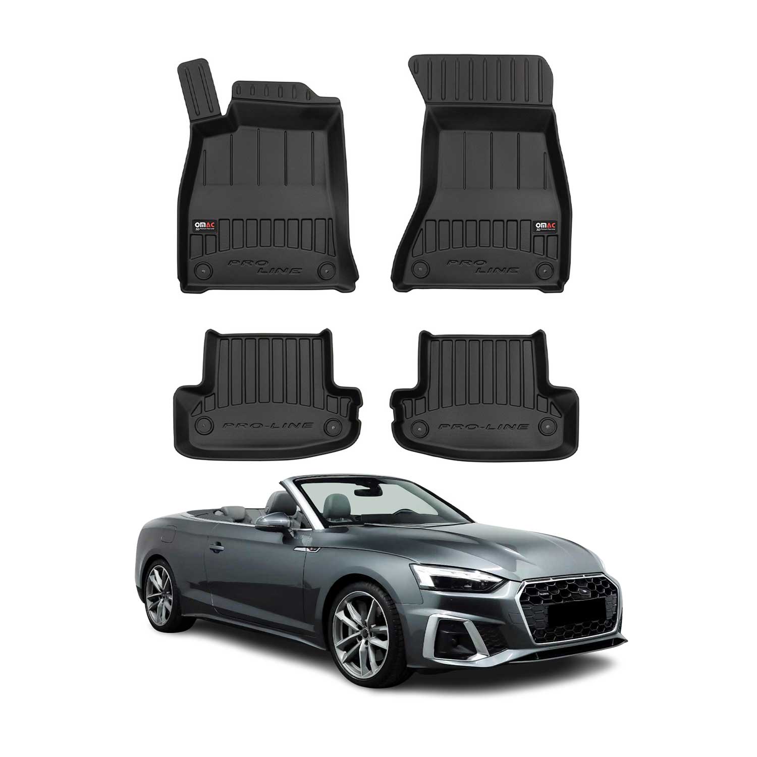 OMAC Tapis de sol caoutchouc pour Audi A5 F5P Coupé Cabriolet 2016-24 Premium