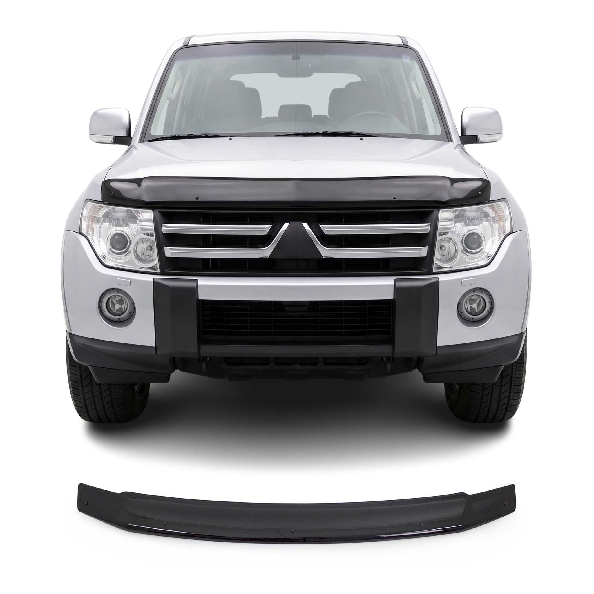 Deflecteurs d'air capot de voiture pour Mitsubishi Pajero 2006-2021 SUV Noir