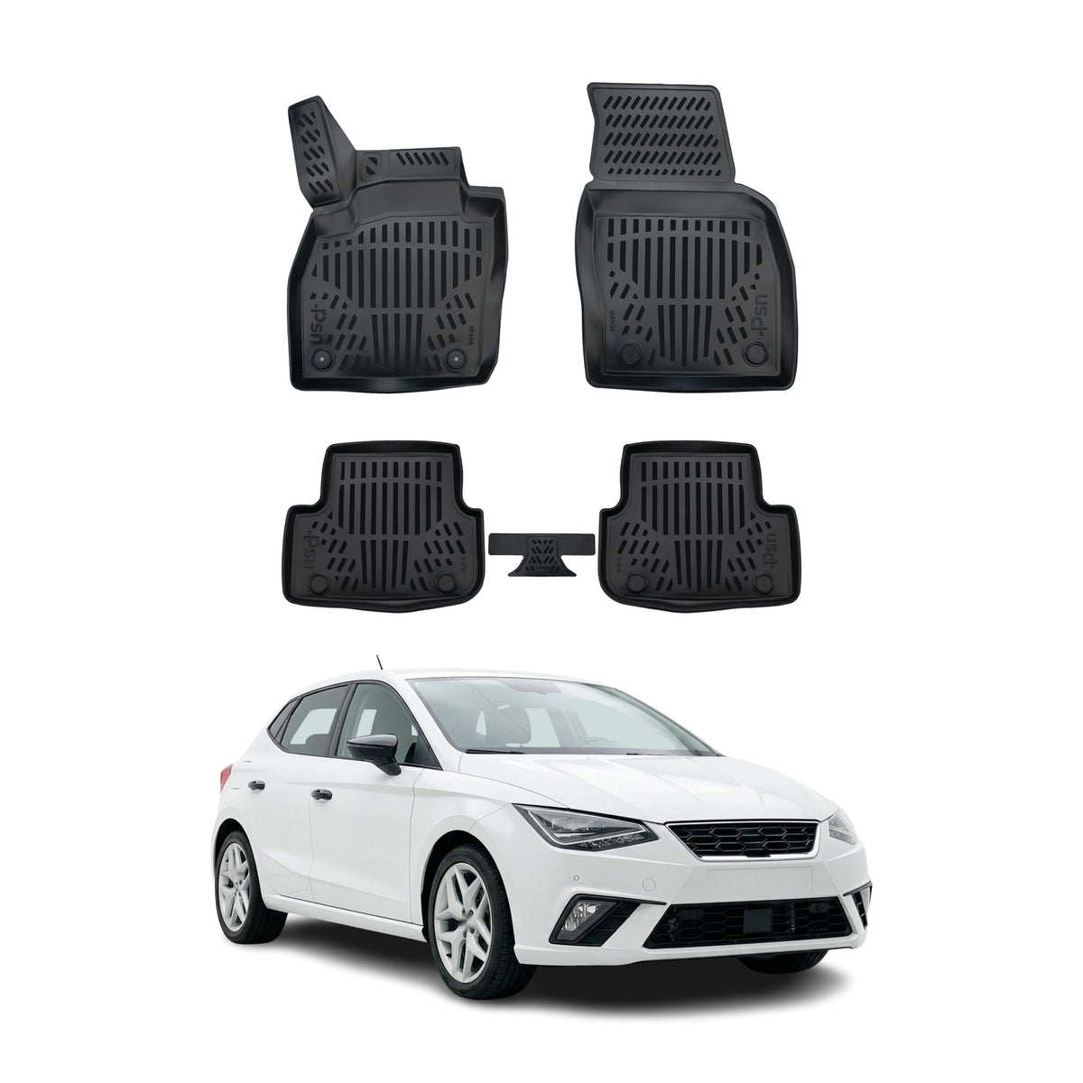 Tapis de sol pour Skoda Fabia 4 2021-2027 Noir 3D en Caoutchouc TPE 4Pcs