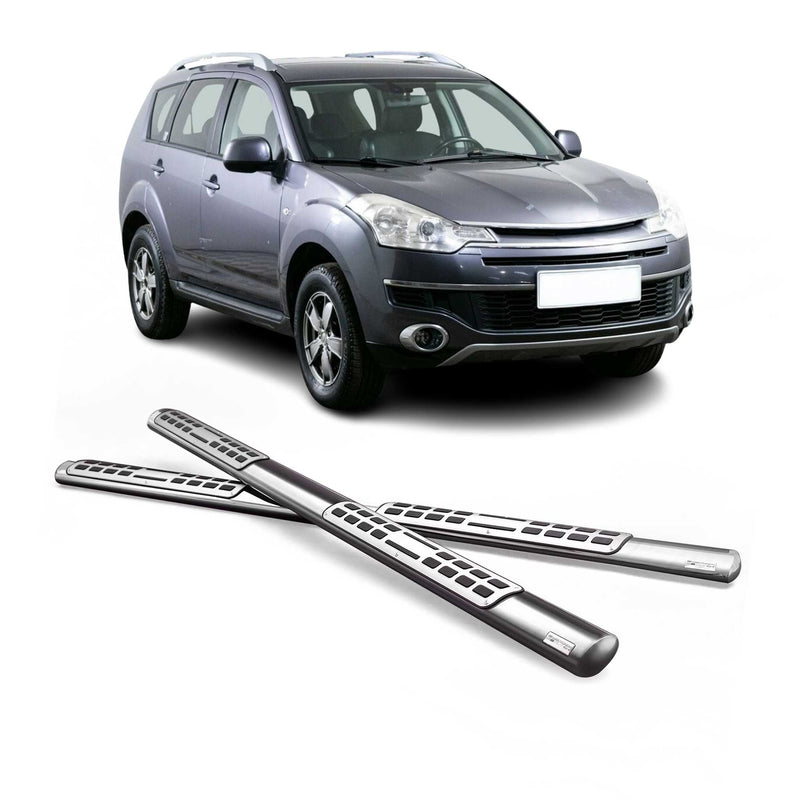 Marchepieds Latéraux pour Citroen C-Crosser 2008-2012 Acier Inox Argent