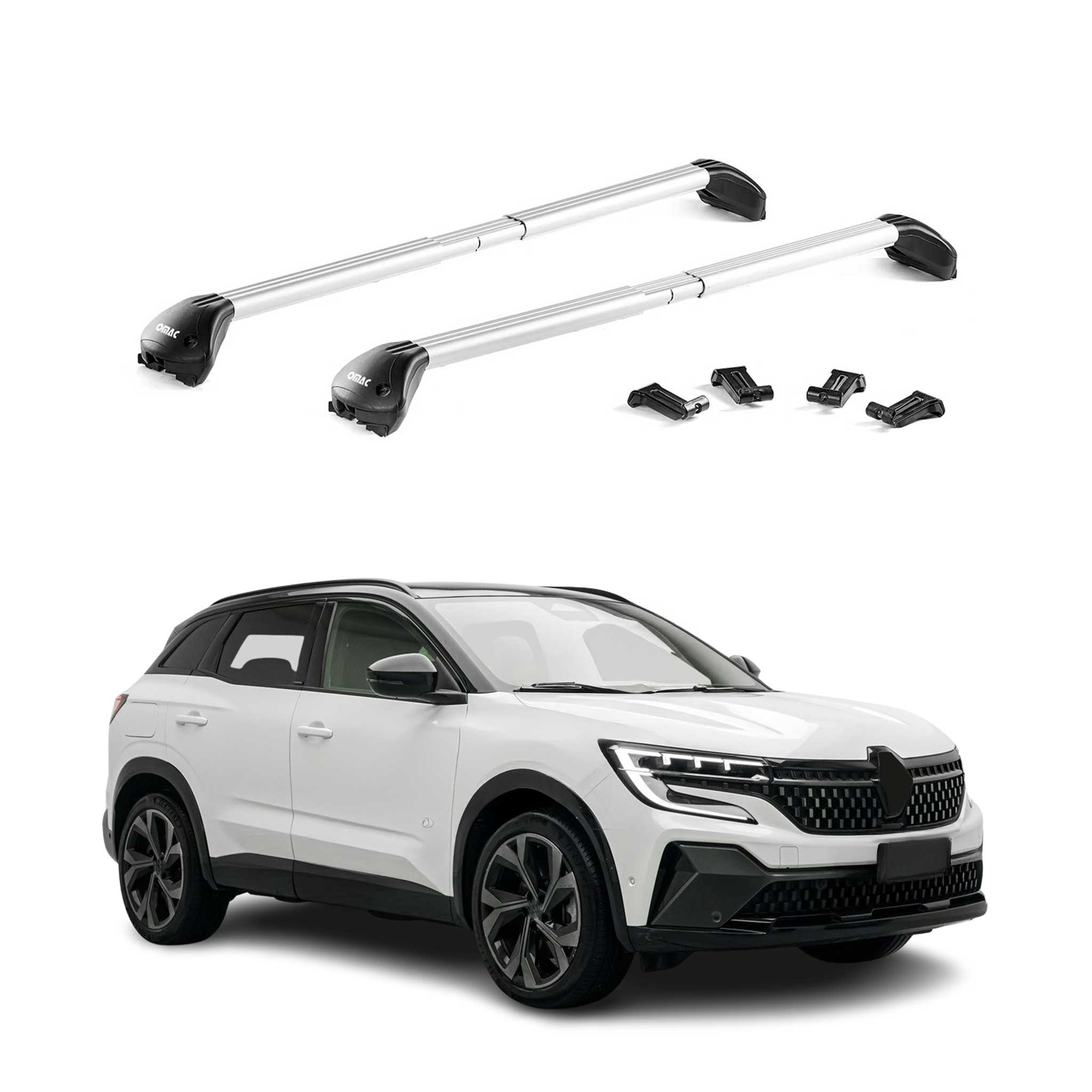 Barres de toit transversales pour Renault Austral 2022-2026 Alu Gris 2x ABE