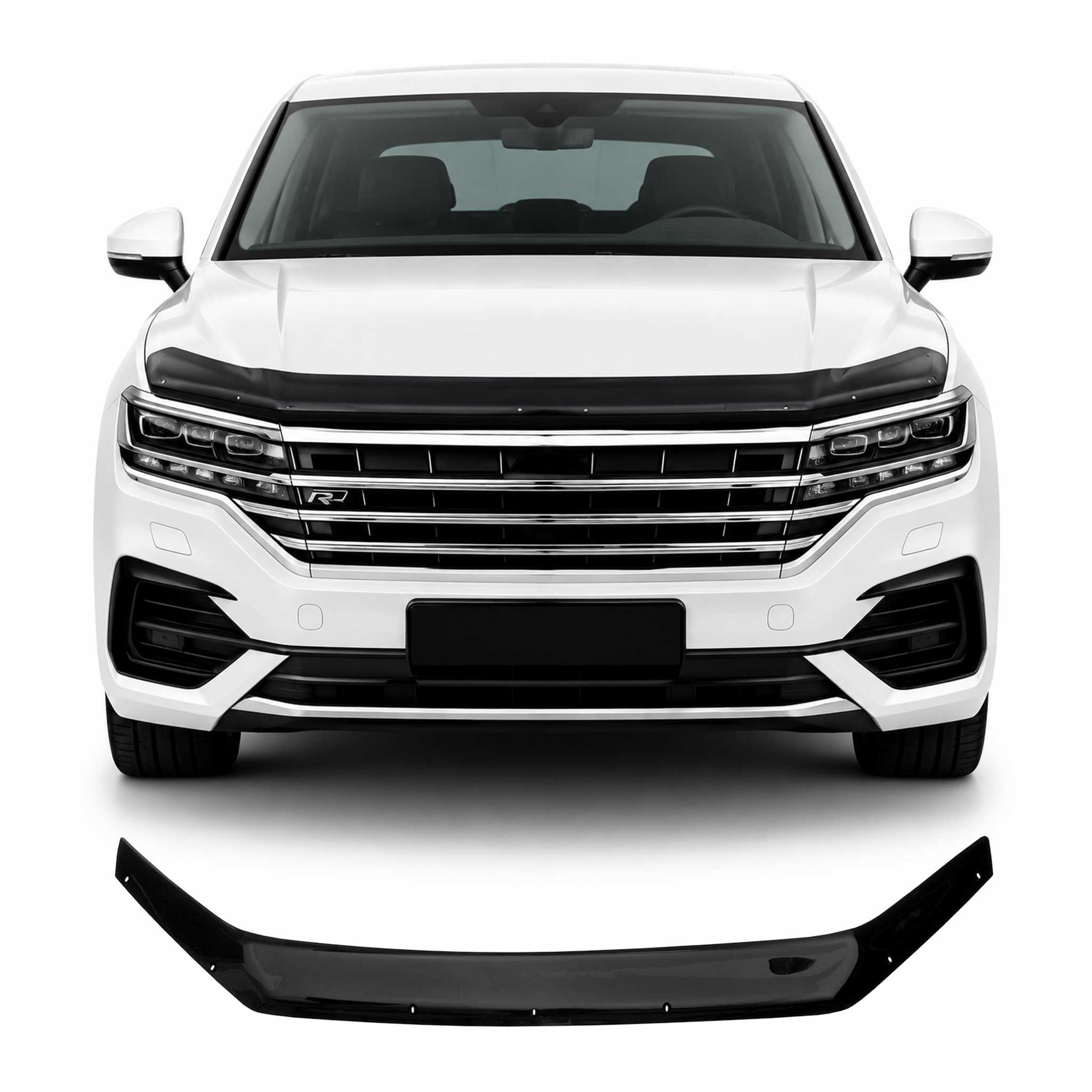 Deflecteurs d'air capot de voiture pour VW Touareg 2018-2026 Acrylique Noir