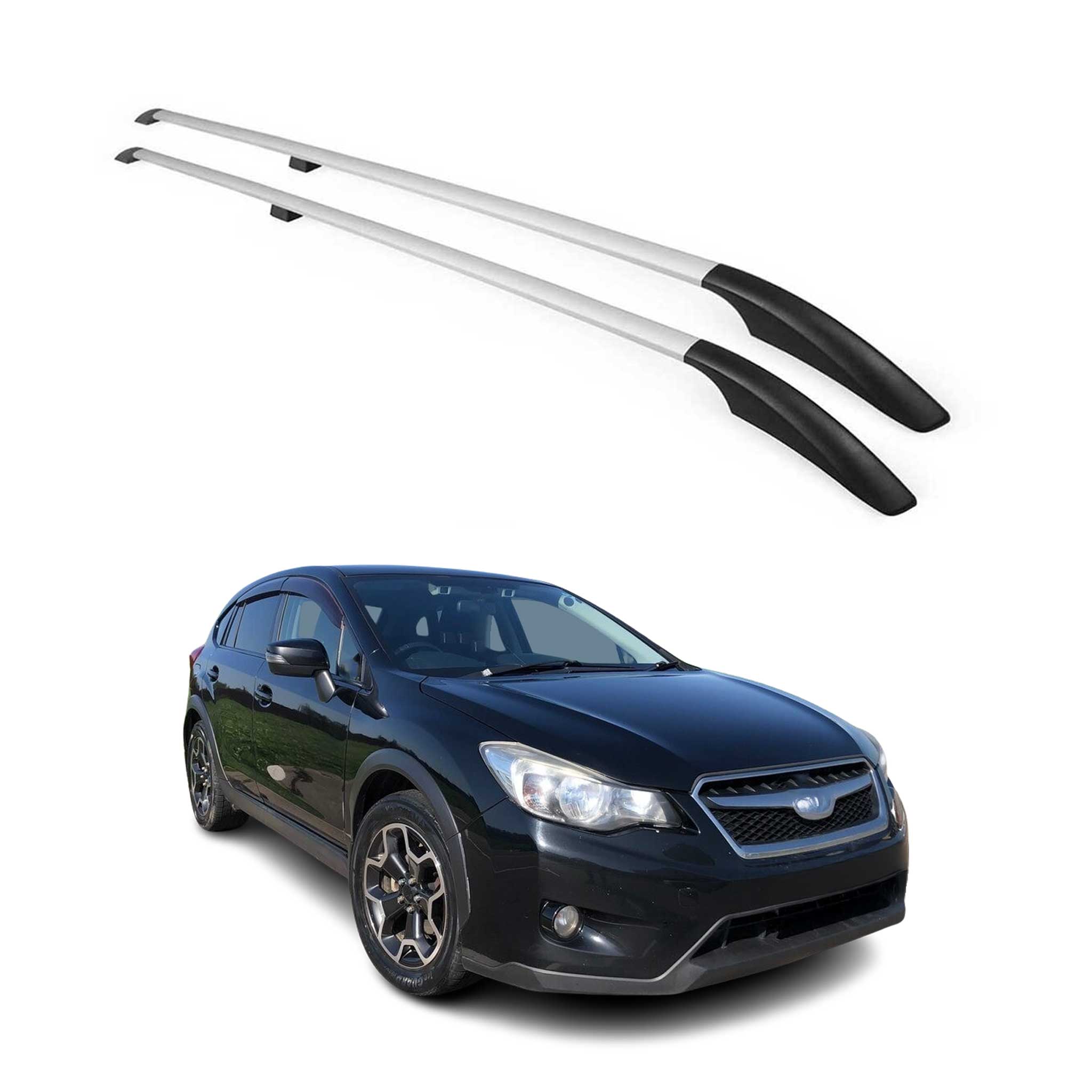 Barres de toit longitudinales pour Subaru XV 2012-2018 Aluminium Gris 2x