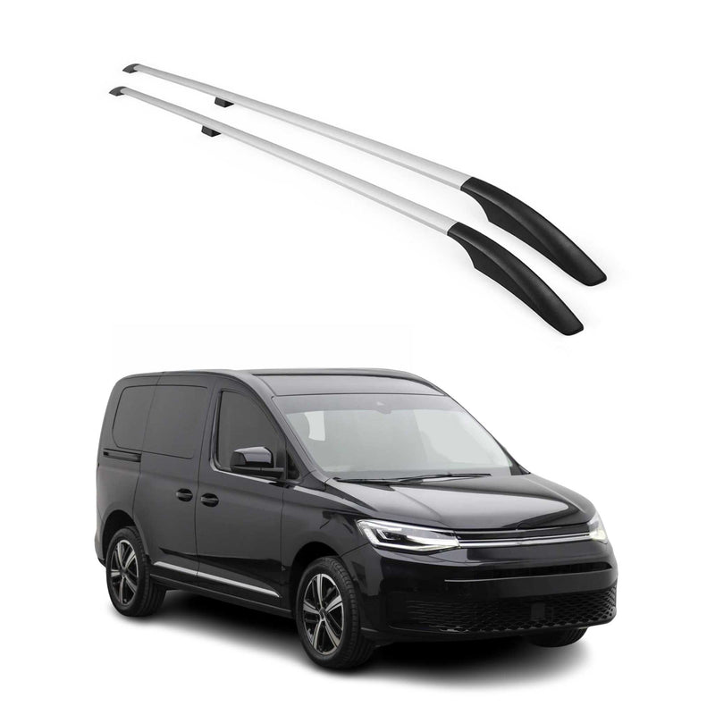 Barres de toit longitudinales pour VW Caddy 2021-2025 L1 Aluminium Gris 2x