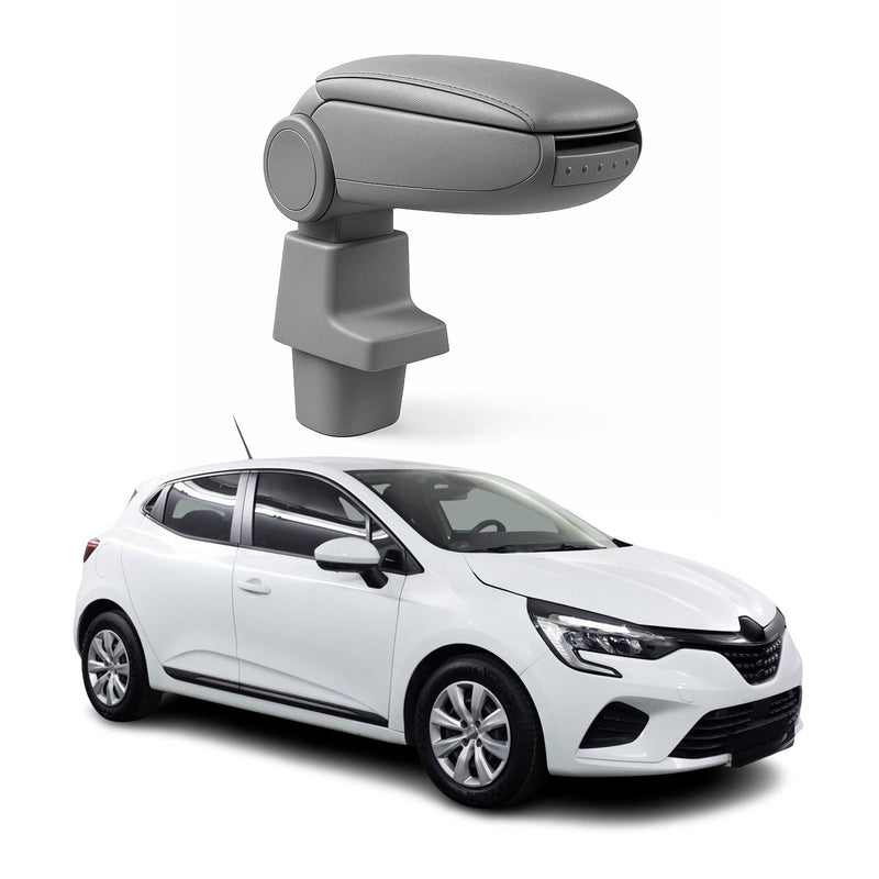 Accoudoir central pour Renault Clio V HB 2019-2023 Vinyl Abs Gris Simili-cuir