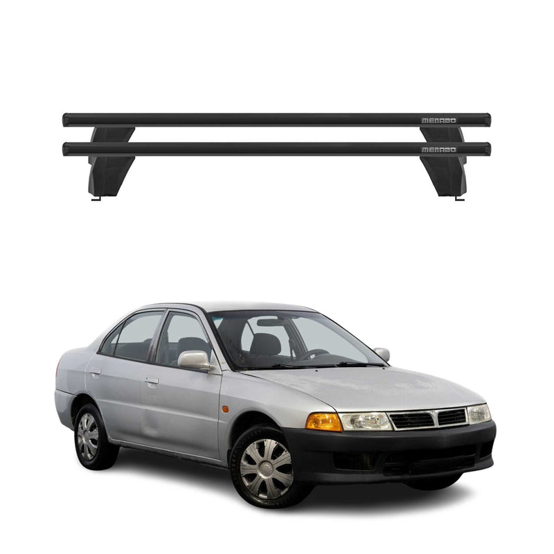 Menabo Barres de toit Transversales pour Mitsubishi Lancer VII 1995-2000 Noir