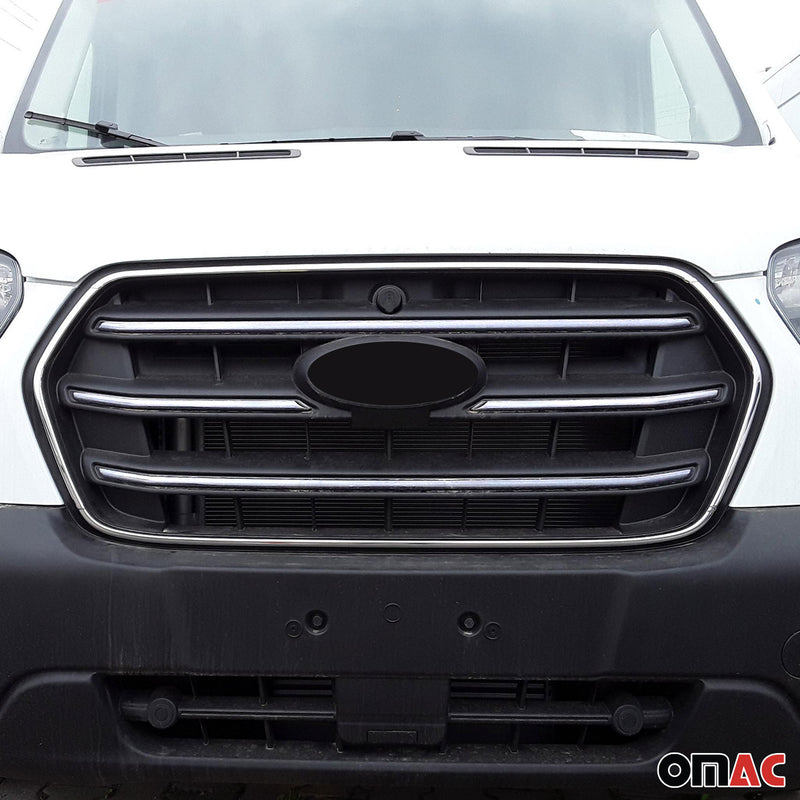 Moulure de Grille de Calandre pour Ford Transit 2018-2022 en Acier Chromé 4Pcs