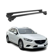 Barres de toit Transversales pour Mazda6 mk3 2012-2025 Aluminium Noir