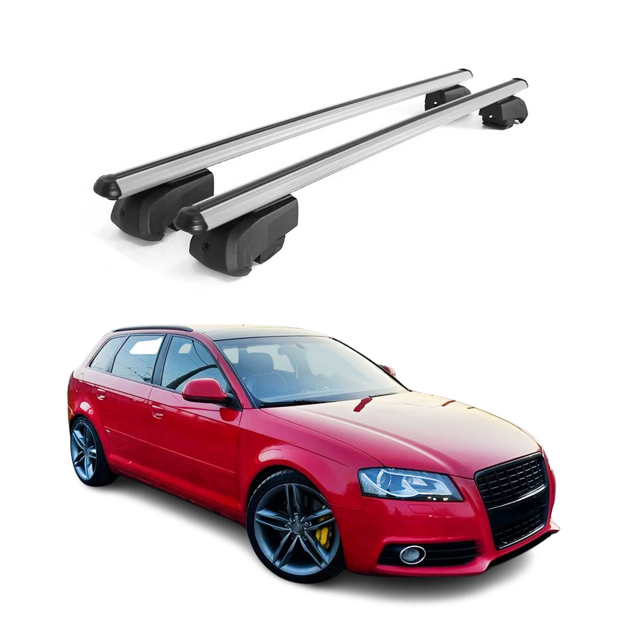 Barres de toit transversales pour Audi A3 8PA Sportback 2005-2013 Aluminium Gris