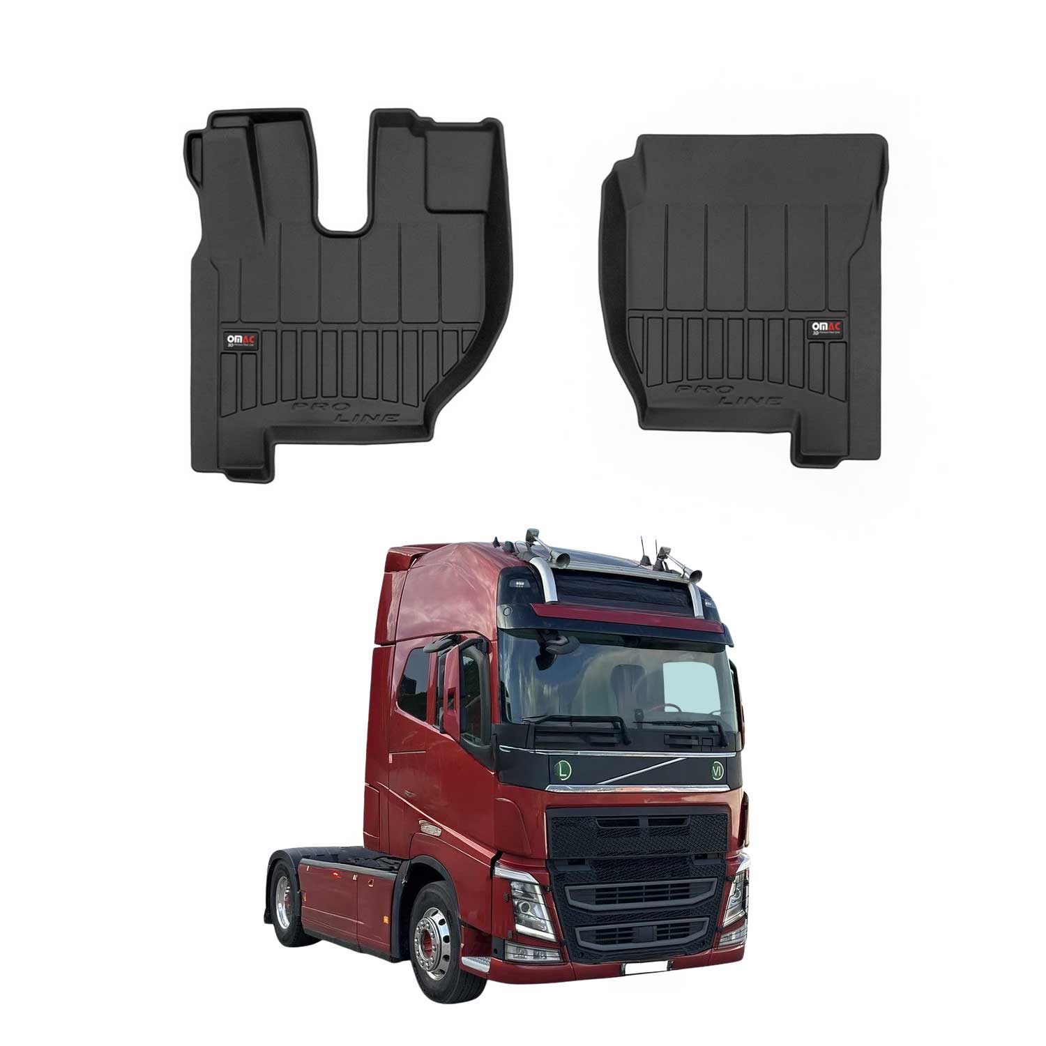 Tapis de Sol pour Volvo FH 2012-2022 Caoutchouc TPE Noir
