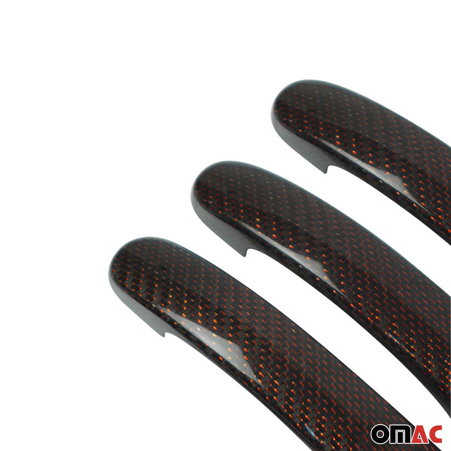 Couverture poignée de porte pour VW Transporter T5 2003-2015 3Portes carbone Rot