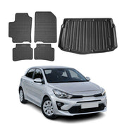 Kit Tapis de sol et coffre pour Kia Rio 2018-2024 TPE Noir