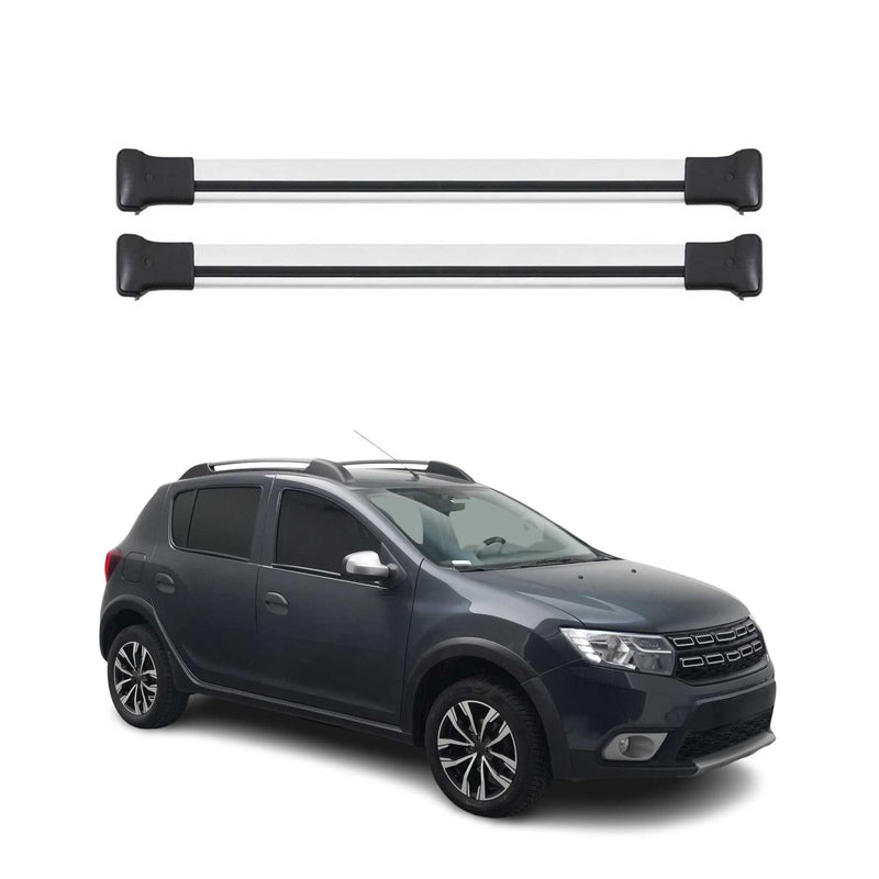 Barres de toit transversales pour Dacia Sandero Stepway 2012-2020 Alu Gris
