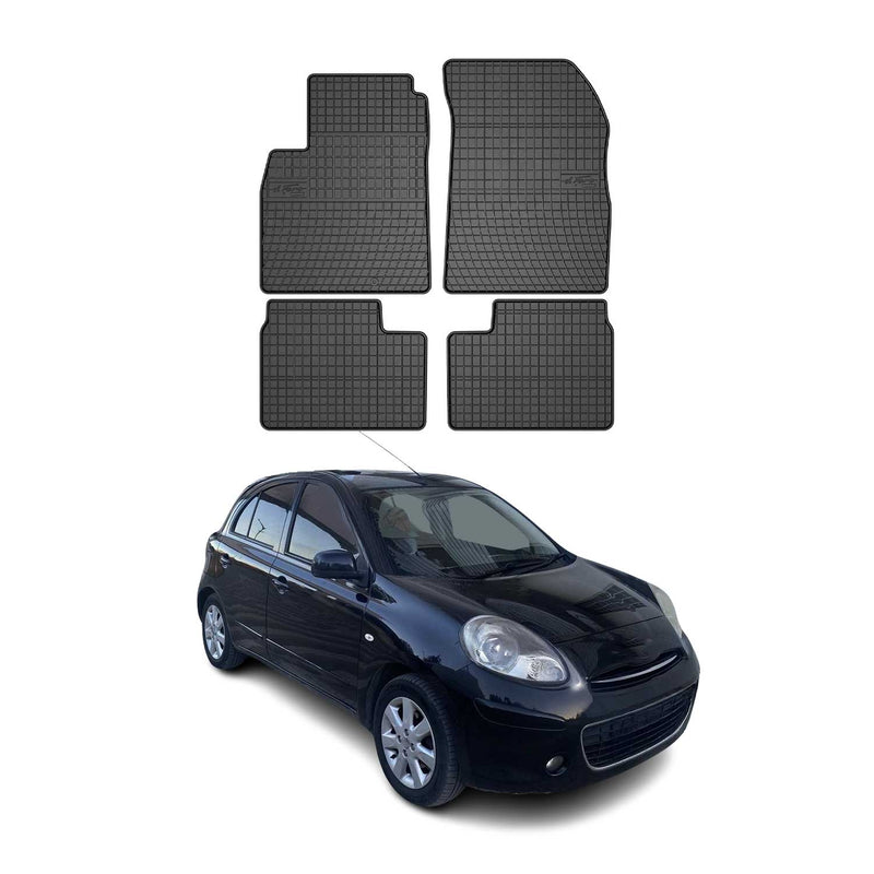 Tapis de Sol pour Nissan Micra 2010-2016 Caoutchouc Noir