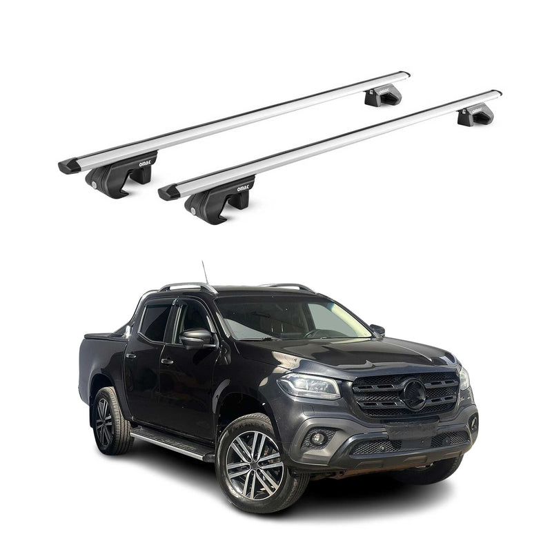 Barres de toit transversales pour Mercedes Classe X 470 2017-20 Alu Gris 2x ABE