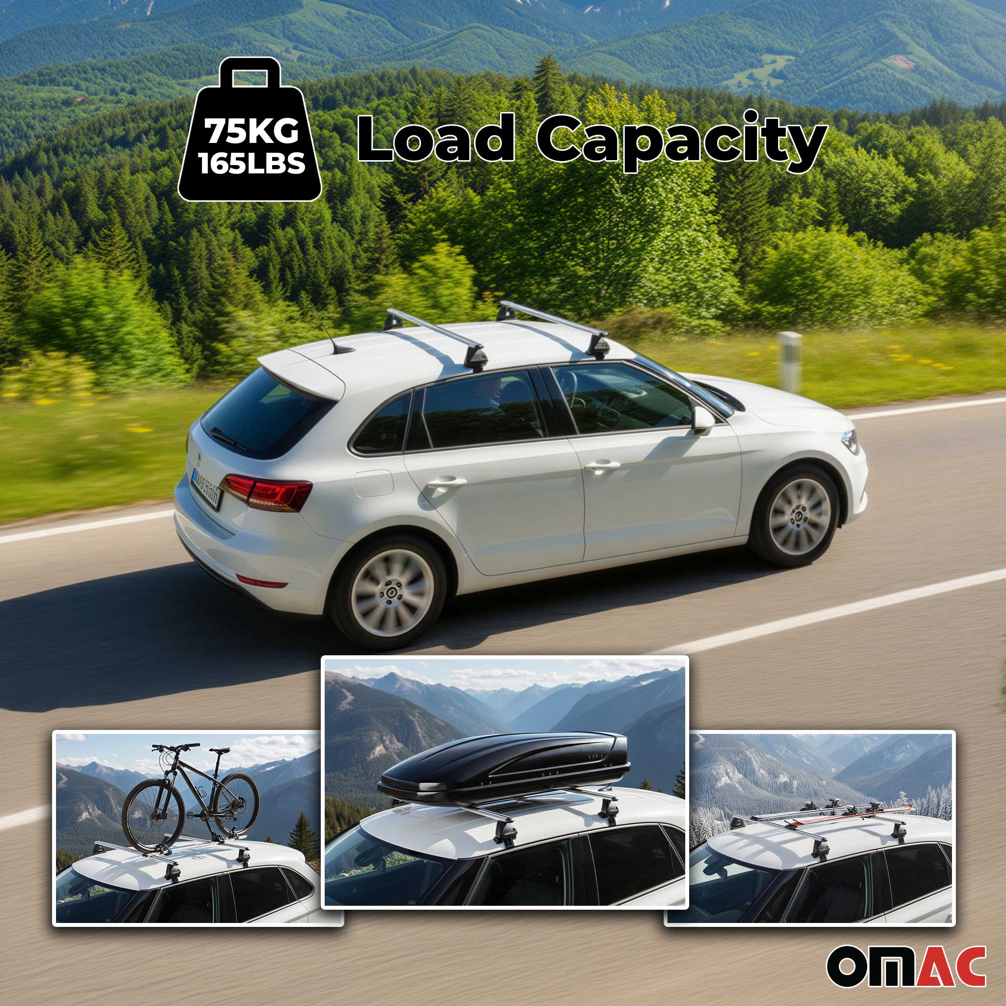 Barres de toit transversales Alu pour Audi A3 8PA Sportback 2005-2013 Gris 2Pcs